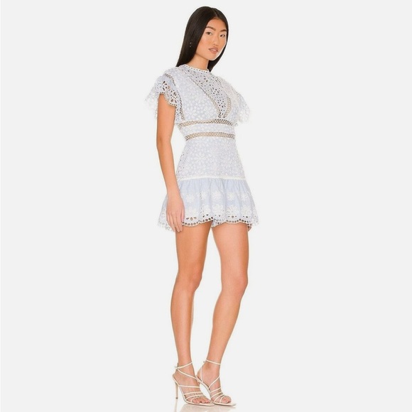 Saylor Shanice Lace Romper in Yankee Pinstripe Medium
Womens Cotton - Picture 3 of 15